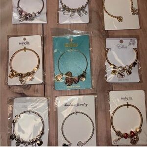 Charm Bangle Bracelet with Accents